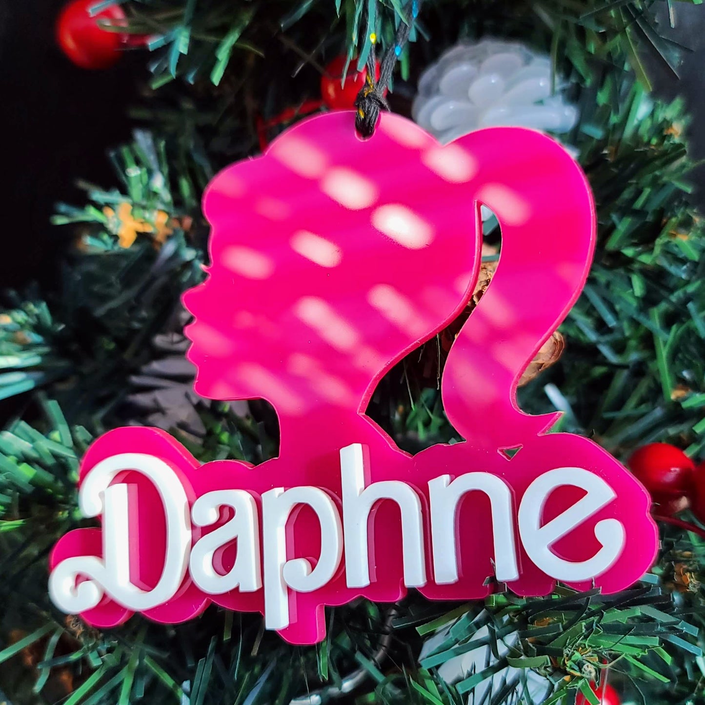 Barbie Inspired Custom Name Ornament