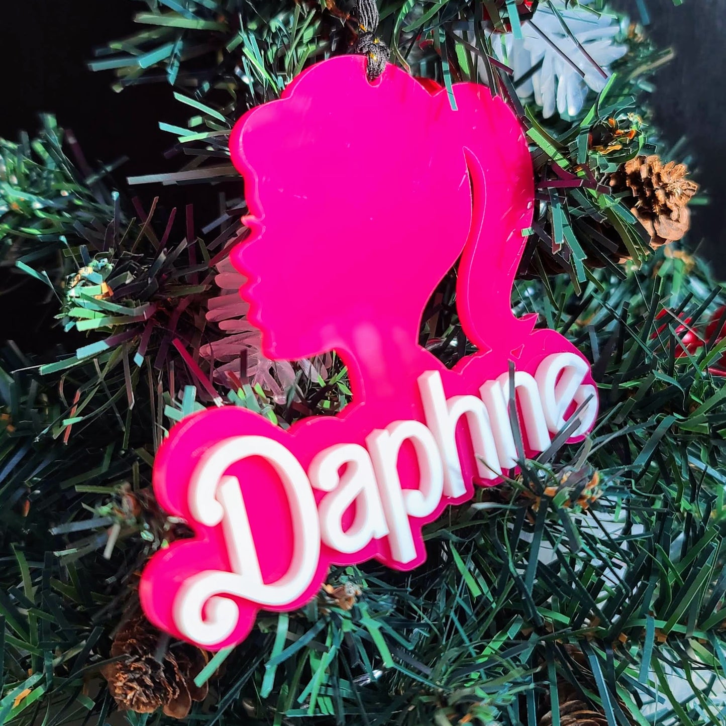 Barbie Inspired Custom Name Ornament