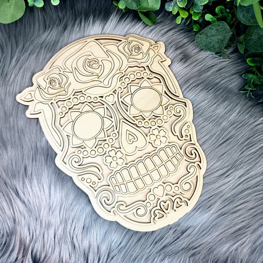 Floral Sugar Skull DIY Sign Kit